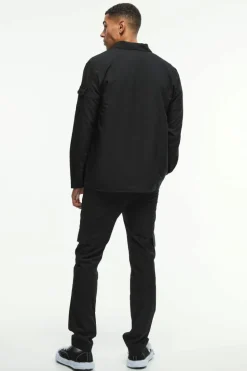 Best boohooMAN Long Sleeve Lightweight Oversized Overshirt black