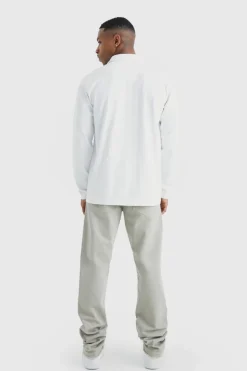 Cheap boohooMAN Long Sleeve Slim Fit Jersey Shirt white