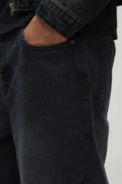 Best boohooMAN Loose Baggy Rigid Jeans washed black