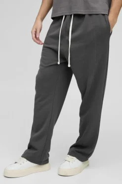 Best Sale boohooMAN Loose Fit Drop Crotch Loopback Jogger charcoal