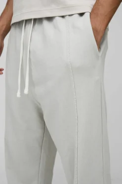 New boohooMAN Loose Fit Drop Crotch Loopback Jogger light grey
