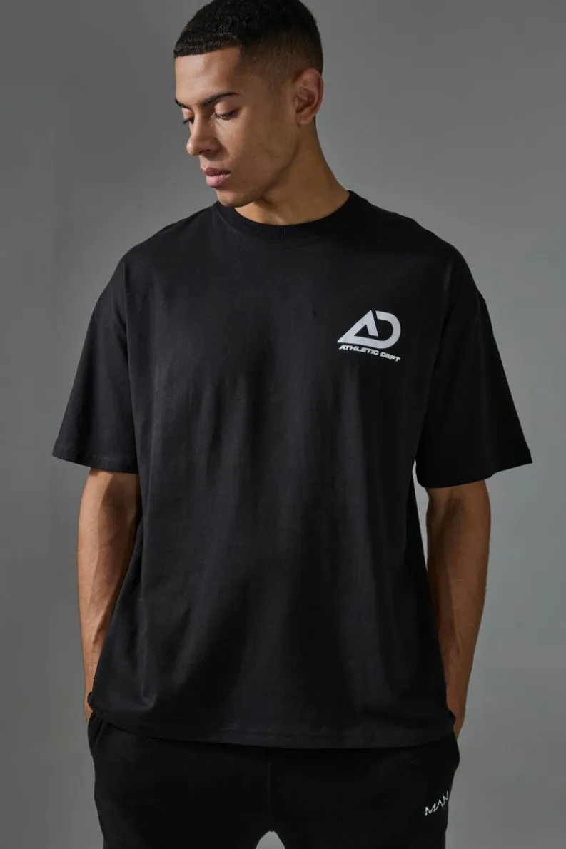 Discount boohooMAN Man Active Athletic Dept Oversized T-shirt black