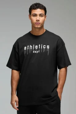 Hot boohooMAN Man Active Athletics Dept Oversized T-shirt black