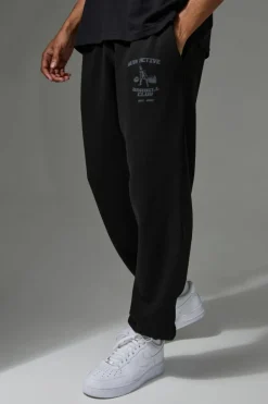 Hot boohooMAN Man Active Body Building Club Oversized Joggers black