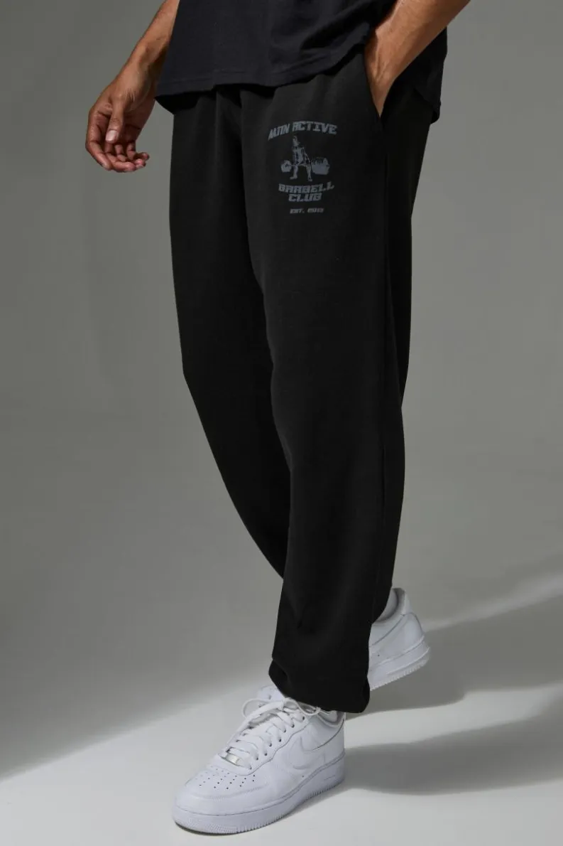 Hot boohooMAN Man Active Body Building Club Oversized Joggers black