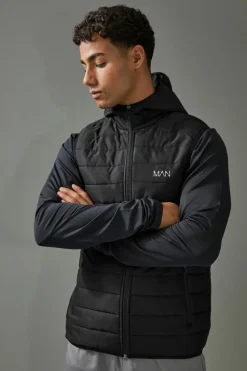 Sale boohooMAN Man Active Body Warmer black