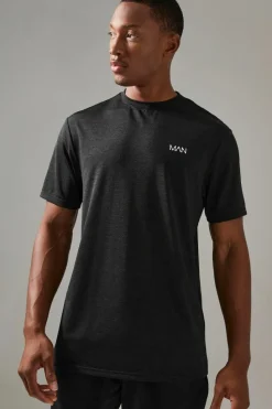 Discount boohooMAN Man Active Breathable Marl T-shirt black