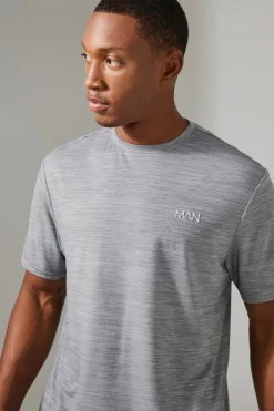 Fashion boohooMAN Man Active Breathable Marl T-shirt charcoal