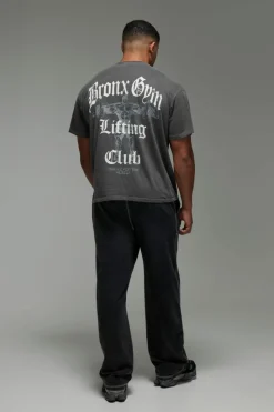 Discount boohooMAN Man Active Bronx Gym Oversized Washed T-shirt charcoal