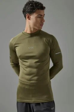 Best Sale boohooMAN Man Active Compression Training Top khaki