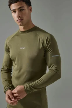Best Sale boohooMAN Man Active Compression Training Top khaki