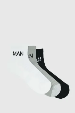Sale boohooMAN Man Active Cushioned Training Crew 3 Pack Sock multi