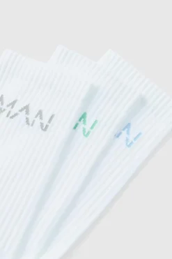 Cheap boohooMAN Man Active Cushioned Training Crew 3 Pack Socks white