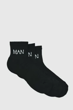 Cheap boohooMAN Man Active Cushioned Training Ankle 3 Pack Sock black