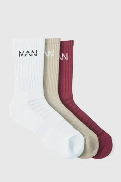 Outlet boohooMAN Man Active Cushioned Training Crew Socks 3 Pack multi