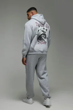 Cheap boohooMAN Man Active Destroy The Iron Oversized Hoodie grey marl