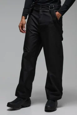 Store boohooMAN Man Active Detachable Strap Ski Trousers black