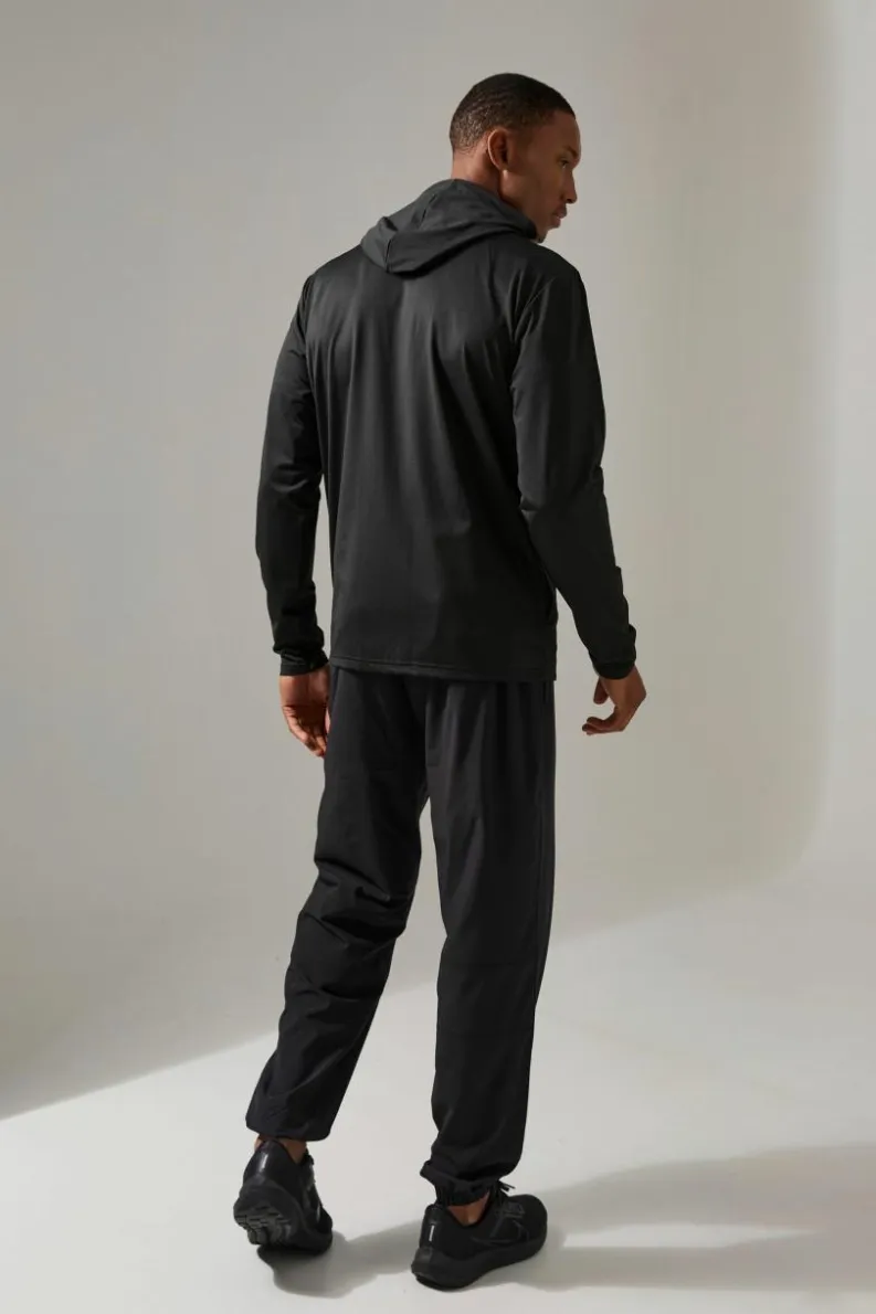 Sale boohooMAN Man Active Fleece Back Performance Slim Fit Zip Through Hoodie black