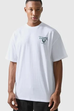 Discount boohooMAN Man Active Golf Country Club Oversized T-shirt white