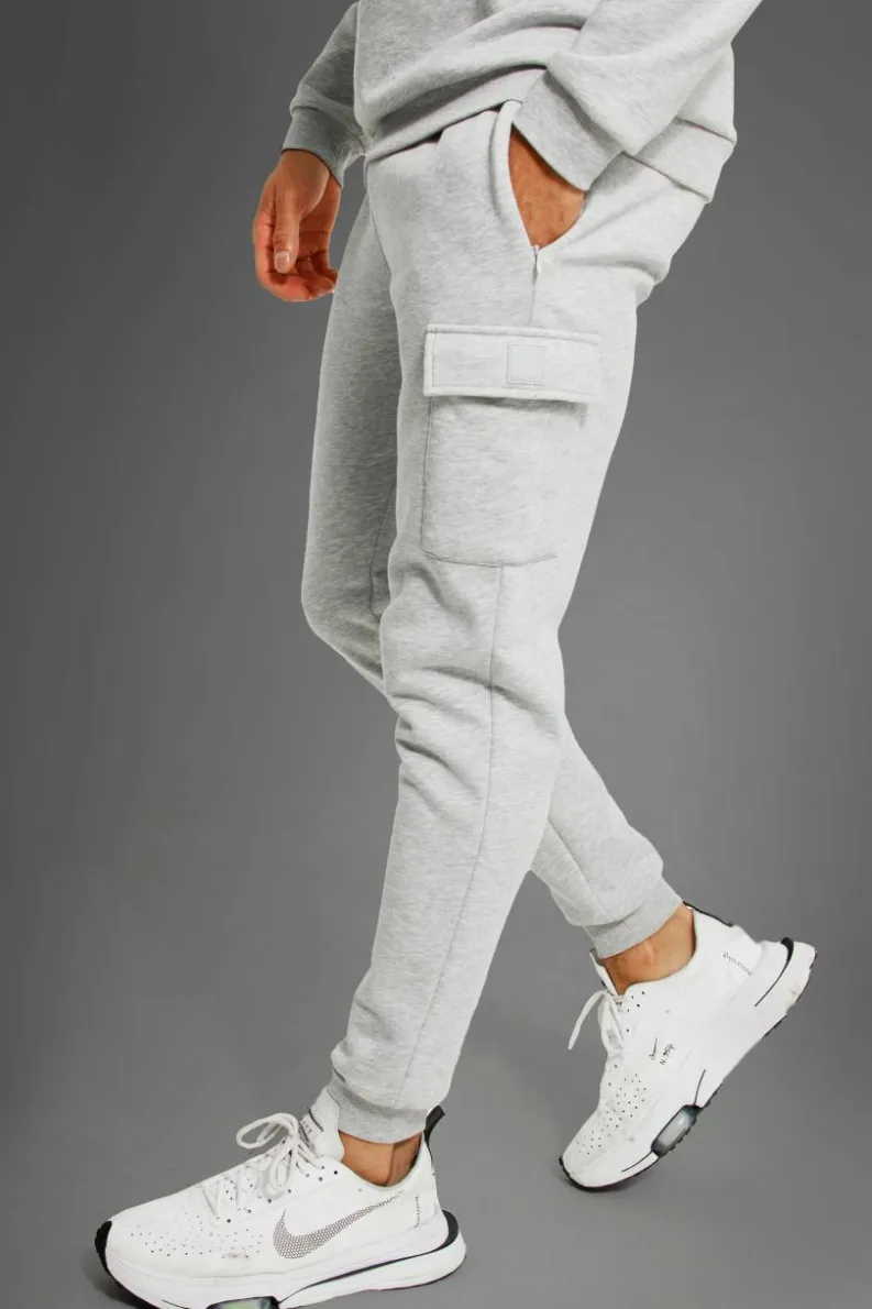 Flash Sale boohooMAN Man Active Gym Cargo Jogger grey marl