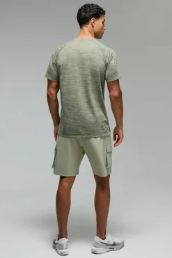 New boohooMAN Man Active Gym Lightweight Marl T-Shirt khaki