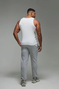 Outlet boohooMAN Man Active Gym Muscle Fit Ribbed Vest white