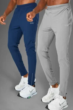 Hot boohooMAN Man Active Gym 2 Pack Lightweight Tapered Jogger light grey