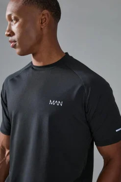 Clearance boohooMAN Man Active Gym Raglan Regular Fit T-shirt black