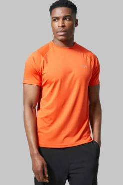 Discount boohooMAN Man Active Gym Raglan Slim Fit T-shirt orange