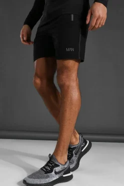 Flash Sale boohooMAN Man Active Gym ReflectiveRegular Fit 5inch Shorts black