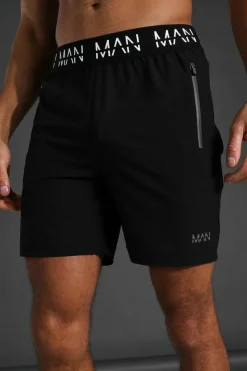 Flash Sale boohooMAN Man Active Gym ReflectiveRegular Fit 5inch Shorts black