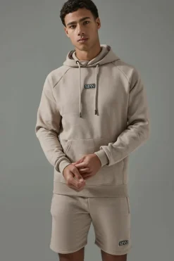 Online boohooMAN Man Active Gym Training Hoodie & Short Set taupe