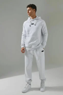 Flash Sale boohooMAN Man Active Hoodie & Jogger Tracksuit light grey