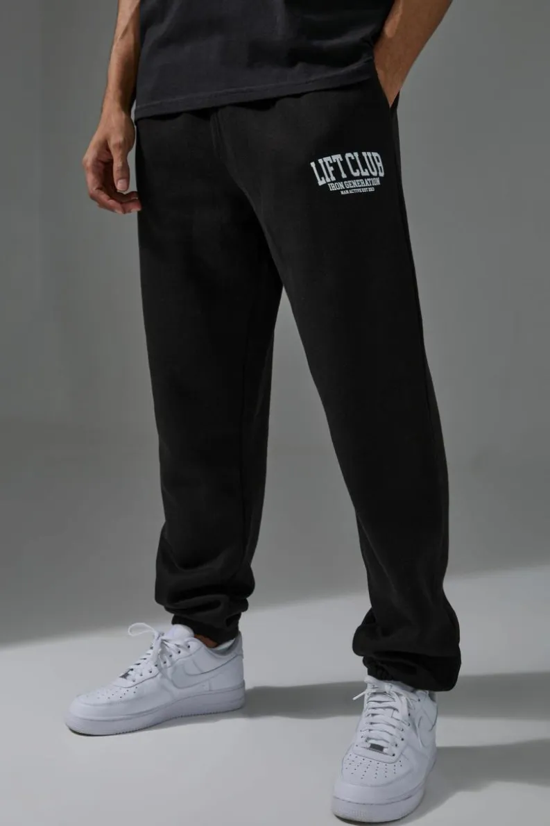 Online boohooMAN Man Active Lift Club Oversized Jogger black
