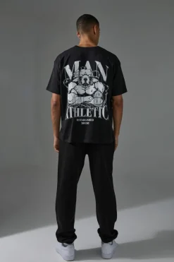 Online boohooMAN Man Active Lift Club Oversized Jogger black