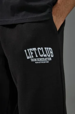 Online boohooMAN Man Active Lift Club Oversized Jogger black