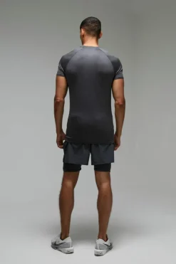 Clearance boohooMAN Man Active Lightweight Essentials Gym Muscle Fit Raglan T-shirt charcoal