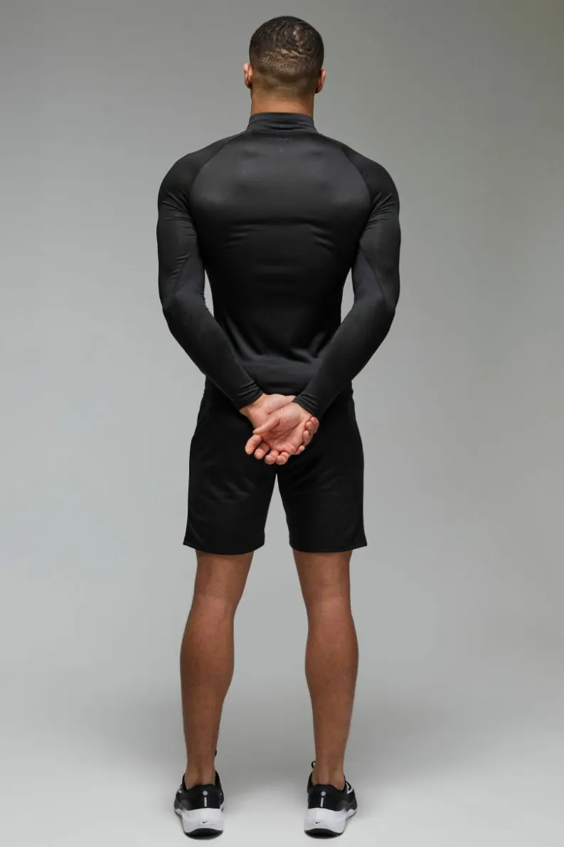 Cheap boohooMAN Man Active Lightweight Essentials Gym Raglan Muscle Fit 1/4 Zip black