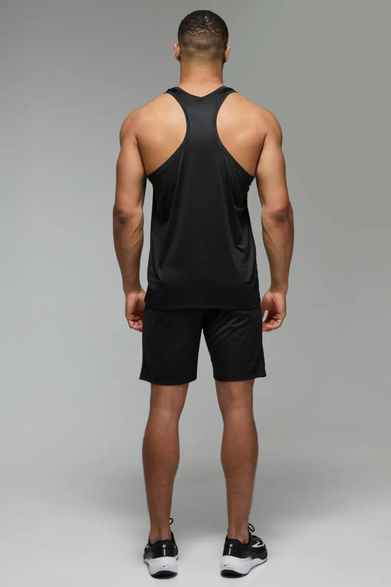 Sale boohooMAN Man Active Lightweight Essentials Gym Vest black