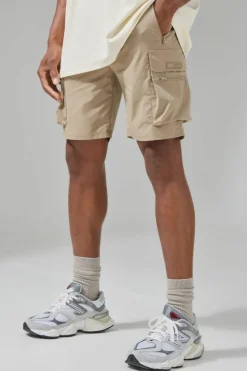Flash Sale boohooMAN Man Active Lightweight 5inch Slim Cargo Shorts taupe