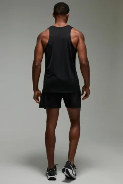 Shop boohooMAN Man Active Lightweight Performance Slim Fit Marl Gym Tank black