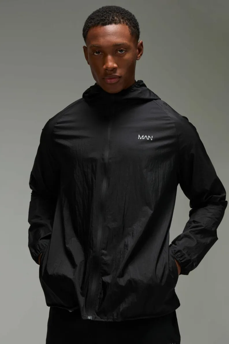Cheap boohooMAN Man Active Lightweight Shower Resistant Windbreaker black