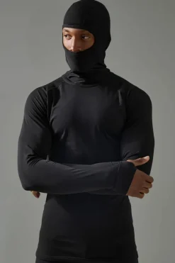 Cheap boohooMAN Man Active Long Sleeved Head Cover Base Layer black