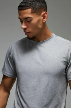 Flash Sale boohooMAN Man Active Mesh Marl Regular Fit T-shirt grey marl