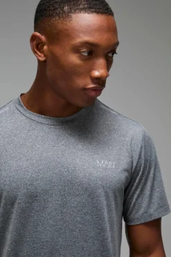 Flash Sale boohooMAN Man Active Mesh Marl Regular Fit T-shirt black