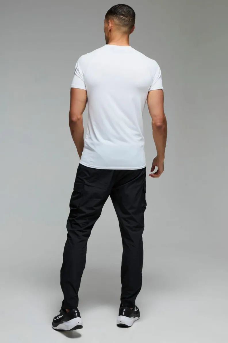 Cheap boohooMAN Man Active Muscle Fit Raglan Performance T-shirt 2 Pack multi