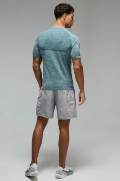 Cheap boohooMAN Man Active Muscle Fit Seamless Marl T-shirt dark green