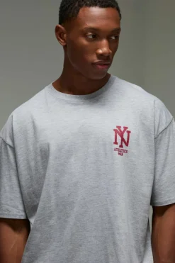 Store boohooMAN Man Active New York Athletics Man Oversized T-shirt grey marl