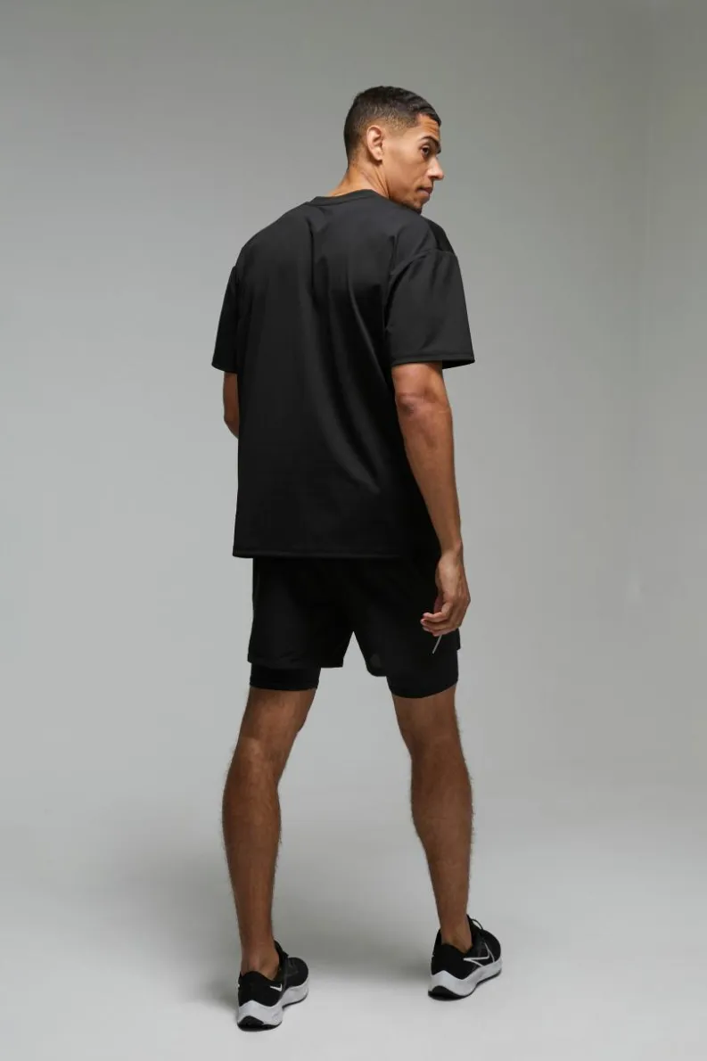 New boohooMAN Man Active New York Run Club black