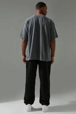 Hot boohooMAN Man Active One More Rep Oversized Over-dye T-shirt charcoal
